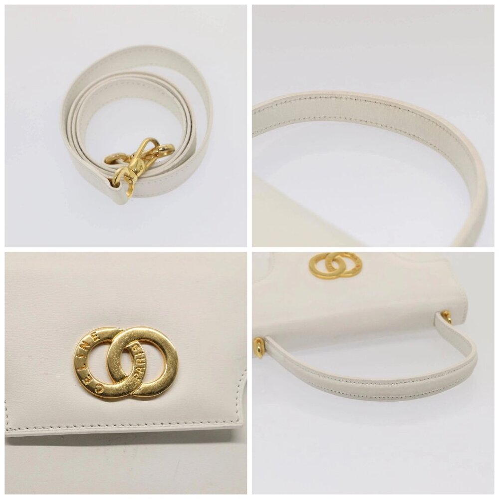 CELINE Shoulder Bag Leather 2way White Auth 83132 - Picture 16 of 16